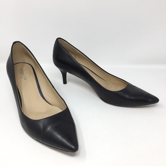 Coach Shoes - Coach Lacey Genuine Leather Kitten Heel Pumps 8.5